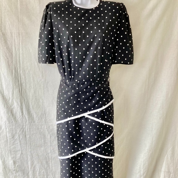 Vintage Ladies Polka Dot Dress Made In Paris - Picture 1 of 5